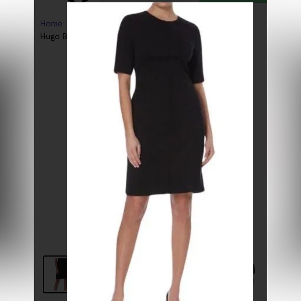 Hugo Boss BOSS black knit sheath dress size 6